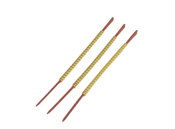 Partex Tubemerking Rød (1,3-3,0 mm) 10 pinner à 25 tegn. Gul med sort skrift 